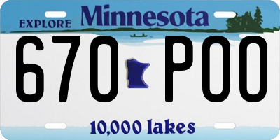 MN license plate 670POO