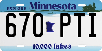 MN license plate 670PTI