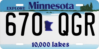 MN license plate 670QGR