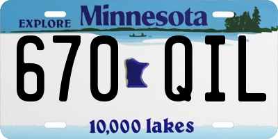 MN license plate 670QIL