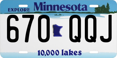 MN license plate 670QQJ
