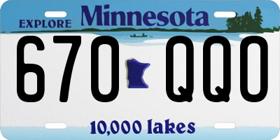MN license plate 670QQO
