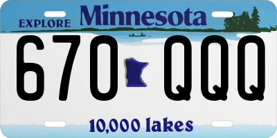 MN license plate 670QQQ