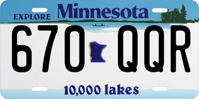MN license plate 670QQR
