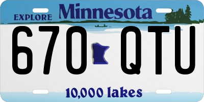 MN license plate 670QTU