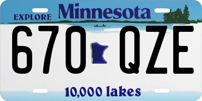 MN license plate 670QZE