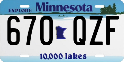 MN license plate 670QZF