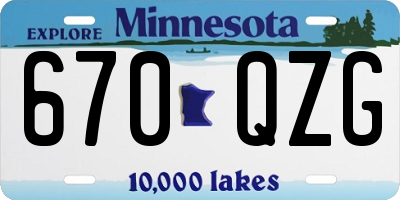 MN license plate 670QZG