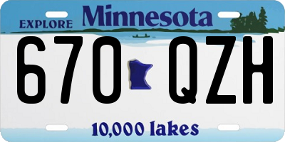 MN license plate 670QZH
