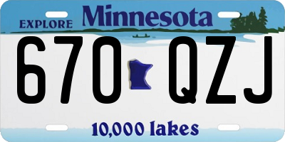 MN license plate 670QZJ