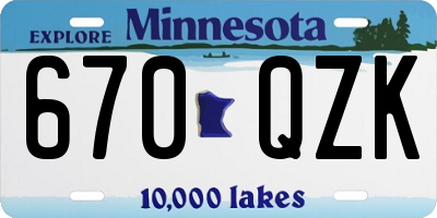 MN license plate 670QZK