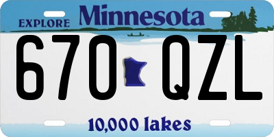 MN license plate 670QZL