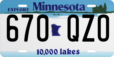 MN license plate 670QZO