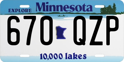 MN license plate 670QZP