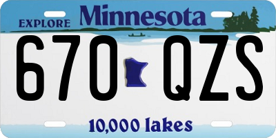 MN license plate 670QZS