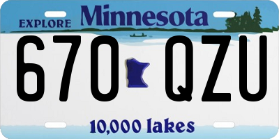 MN license plate 670QZU