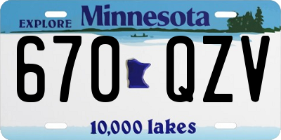 MN license plate 670QZV