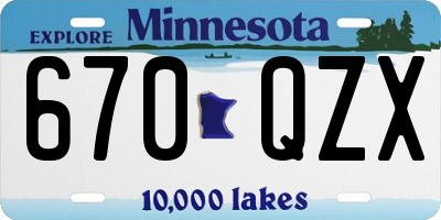 MN license plate 670QZX