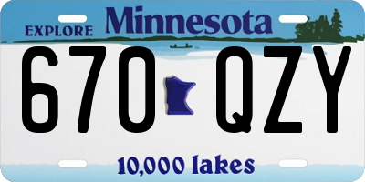 MN license plate 670QZY