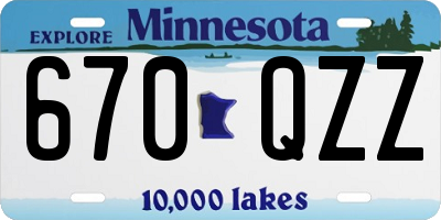 MN license plate 670QZZ