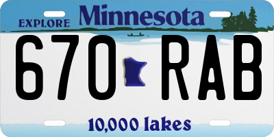 MN license plate 670RAB