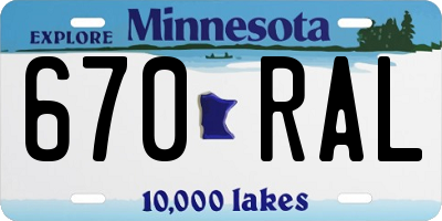 MN license plate 670RAL
