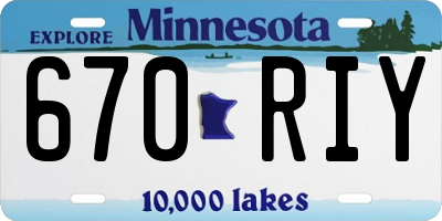 MN license plate 670RIY