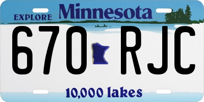 MN license plate 670RJC