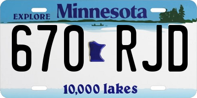 MN license plate 670RJD