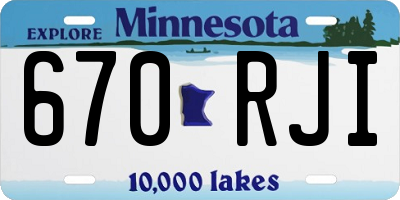 MN license plate 670RJI