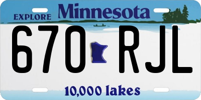 MN license plate 670RJL