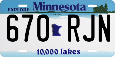 MN license plate 670RJN
