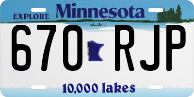 MN license plate 670RJP