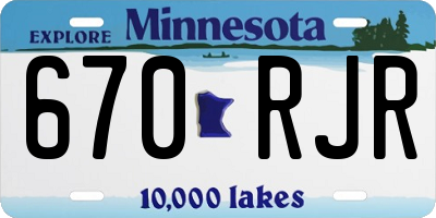 MN license plate 670RJR