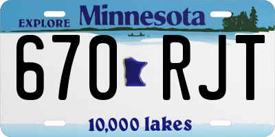 MN license plate 670RJT