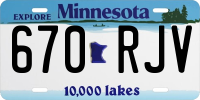 MN license plate 670RJV