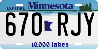 MN license plate 670RJY