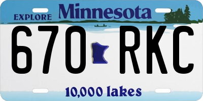 MN license plate 670RKC