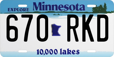 MN license plate 670RKD