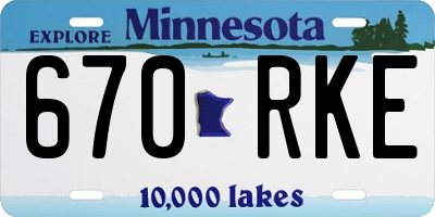MN license plate 670RKE