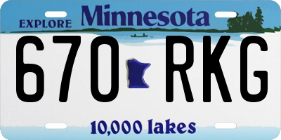 MN license plate 670RKG