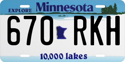 MN license plate 670RKH
