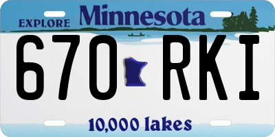 MN license plate 670RKI