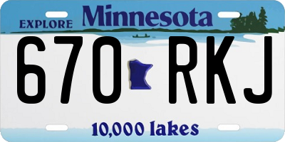 MN license plate 670RKJ