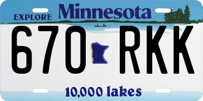MN license plate 670RKK