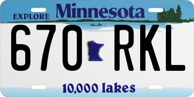 MN license plate 670RKL