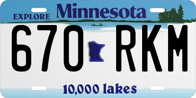 MN license plate 670RKM