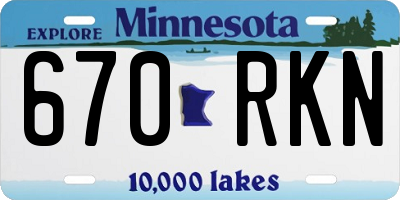 MN license plate 670RKN