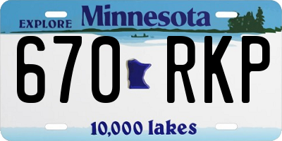 MN license plate 670RKP