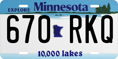 MN license plate 670RKQ